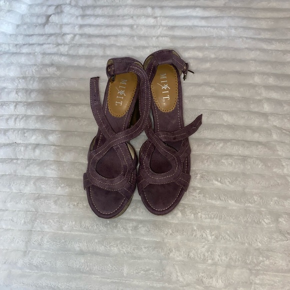 Mix It Shoes - Mixit Purple Block Cork Heels | Size 8.5